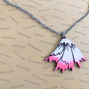 Handpainted Spring Wooden Pendant Necklace - Antheia